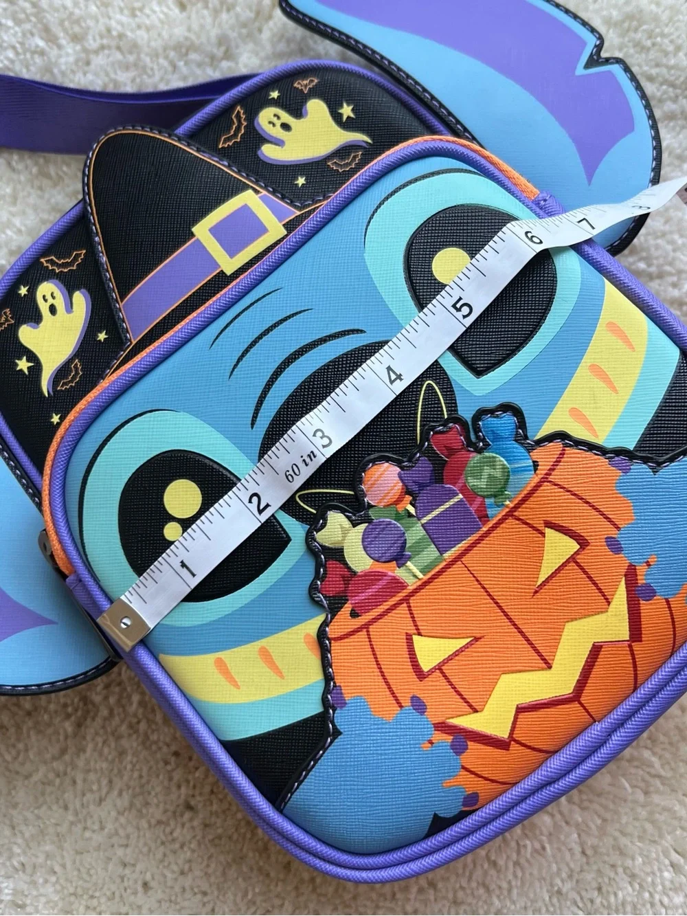 Loungefly Disney Lilo & Stitch Mini Bag Halloween Gimme Candy passport bag glow - Picture 15 of 16